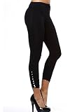 Cropped Rhinestone Leggings, Medium