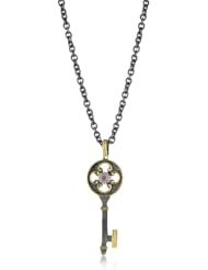 Stella Flame "Byzanatia" 24K Rose Quartz Key Pendant Necklace