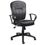 Boss Black Leather Task Chair with Loop Arms