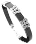 Sterling Silver Black Rubber Crystal BUTTERFLY Bracelet