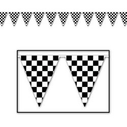 Checkered Outdoor Pennant Banner (black & white) Party Accessory (1 count) (1/Pkg)