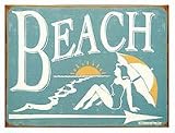 Beach Metal Sign Old Fashion Reproduction