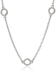 T Tahari "Essentials" Pave Circle Station Gold Necklace, 18"
