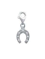 Sterling Silver Horse Shoe Lucky Charm - Clip on Pendant