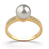 Anne White 7.5-8mm AAA Japanese Akoya 14 Karat Gold Pearl Ring