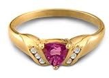 14KT Ladies Pink Tourmaline and Diamond Ring