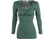 Derek Heart Square Neck Top With Rib Knit Body