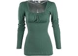 Derek Heart Square Neck Top With Rib Knit Body