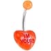 I'm Yours Multi Orange Candy Heart Belly Button Ring