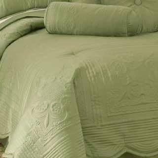 American Traditions French Tile King Quilt in Sage