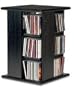 CD / DVD / VHS 144 Solid Wood Spinner Storage Rack in Black Finish