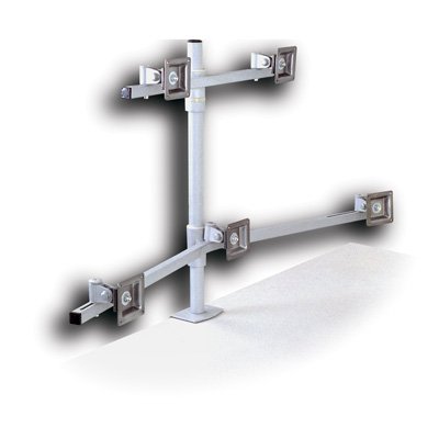 SV13 Parabolische Tischständer für 5 Monitoren bis je 10 kg Silber
