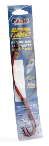 American Fishing Wire Bleeding Leader Snelled Hooks - 45 Pound Test - Size 5 0 Hook - 18 -Inches - 2-Pack