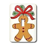 Lee Hiller Designs Embroidery Prints Christmas - Christmas Ornament Gingerbread Man - Light Switch Covers - single toggle switch