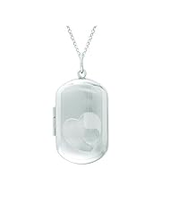 Sterling Silver Oval Shaped Heart Locket