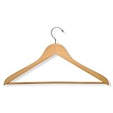 Honey-Can-Do HNG-01334 Wood Hangers with Non-Slip Grooved Bar, 24-Pack, Maple