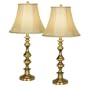 Set of Two Bakarat Brass Candlestick Table Lamps
