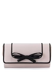 Bow Tipped Foldover Flap Clutch Bag