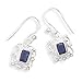 Iolite French Wire Earrings with Swirl and Bead Design