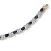 Blue Sapphire & Diamond Accent 18k Gold over Sterling Silver Bracelet 7 1/4