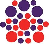 Set of 30 - Red / Purple Circles Polka Dots Vinyl Wall Graphic Decals Stickers