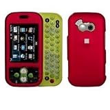 Fits LG GT365 Neon Etna AT&T Snap on protector Faceplate Cover Housing Case - Solid Red Rubber Feel