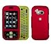 Fits LG GT365 Neon Etna AT&T Snap on protector Faceplate Cover Housing Case - Solid Red Rubber Feel