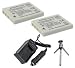 ValuePack (2 Count): Replacement Battery PLUS Mini Battery Travel Charger for Specific Digital Camera and Camcorder Models / Compatible with BENQ DLI-102, FUJIFILM NP-40, NP-40N, KODAK KLIC-7005, PENTAX D-LI8, D-Li85, RICOH D-LI8, SAMSUNG SLB-0737 Charges with Intelligent Charge Technology - Includes Car Adapter, TWO Batteries and One Mini Tripod with Expandable Legs