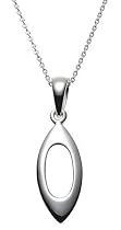 Sterling Silver Open Marquis Pendant, 18"