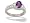 14K White Gold Genuine Oval Amethyst and Diamond Ring - Size 4