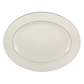 Lenox Maywood Platinum Banded Ivory China 13-Inch Oval Platter by Lenox