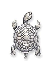 Sterling Silver Antiqued Turtle Pin