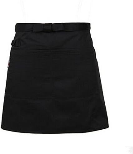 Nument Hotel Restaurant Adjustable Bib Work Apron with Two Pockets for Men and Women Color Black