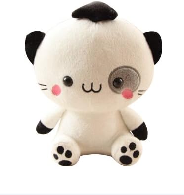 Ruike Lovely Cat Plush Doll Christmas Gift Birthday Present (White, 8 Inches)