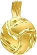 14K Gold Diamond Cut Volleyball Charm