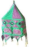 ShalinCraft Lampshades Multicolored Applique Embroidered Fabric Indian-Style (clamp041)