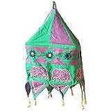 ShalinCraft Lampshades Multicolored Applique Embroidered Fabric Indian-Style (clamp041)