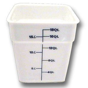 CONTAINER SQUARE WH 18 QT, EA, 11-0288 CAMBRO MANUFACTURING CO FOOD STORAGE