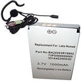 HQRP Battery Replacement for CREATIVE LABS NOMAD MP3 Player + Earbud Headset w/Microphone