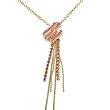 Rocawear Pink Austrian Crystal Gold Tone Rw Flame Drop Necklace