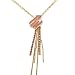 Rocawear Pink Austrian Crystal Gold Tone Rw Flame Drop Necklace