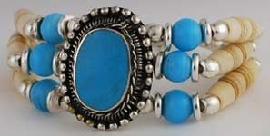Turquoise and Bone Bracelet