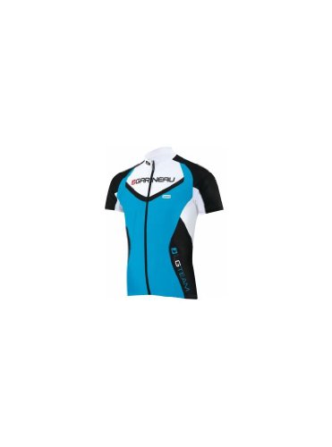 :Louis Garneau Men's Equipe Cycling Jersey (White/Cyan, Medium)