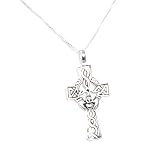 Claddagh Pendant - Sterling Silver Irish Celtic Claddagh Heart Knot Pendant and 18 Necklace Included