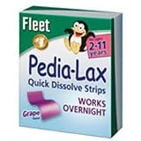 Fleet Pedia Lax Laxative Quick Dissolve OverNight relief Strips for kids, Grape flavor - 12/Pack