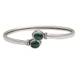 Sterling Silver Melachite Cuff Bracelet Women Dia 2.6 Inches