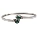 Sterling Silver Melachite Cuff Bracelet Women Dia 2.6 Inches