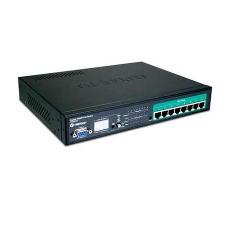 TRENDnet 8-Port Gigabit Web Smart Power over Ethernet (PoE) Switch (10/100/1000Mbps) TPE-80WS (Black)