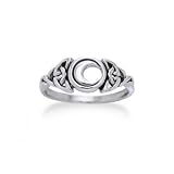 31VCrpt4CkL. SL160  Sterling Silver Celtic Trinity Knot and Crescent Moon Ring(Sizes 4,5,6,7,8,9,10)