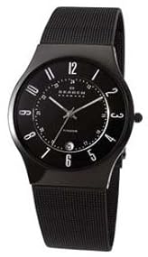 Skagen #233XLTMB Men's Black IP Titanium Mesh Band Watch